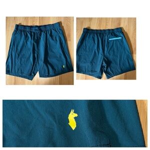 Cotopaxi men’s large Teal Athletic Shorts with Yellow Logo lightweight